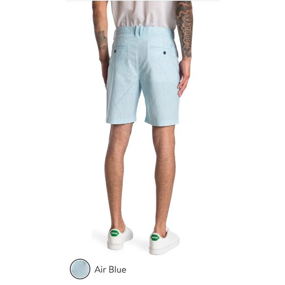 SOLD Original Penguin Mens Blue Slim Geo Print Hybrid Shorts Sz 38 NWT - Picture 3 of 12